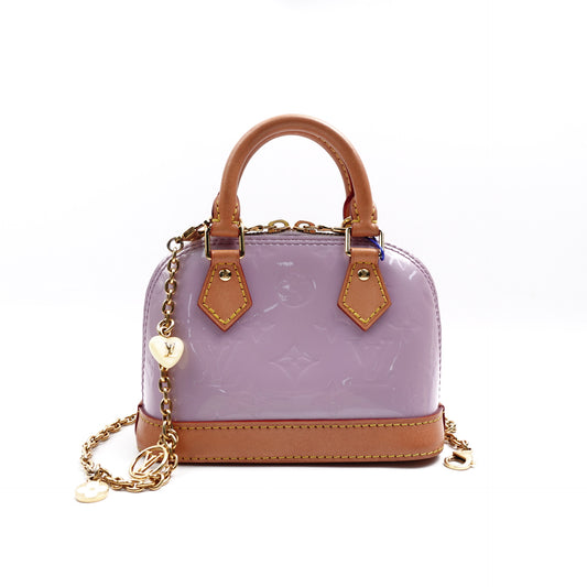 Pre-Owned Louis Vuitton Alma Nano Purple Vernis Shoulder Bag T10415680