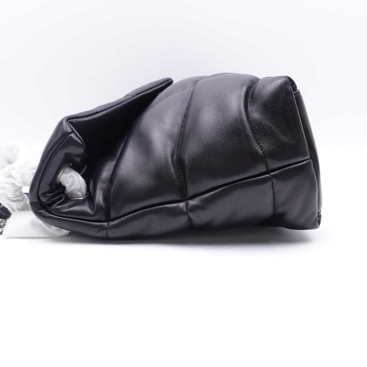 Pre-Owned Saint Laurent Puffer Black Lambskin Leather Shoulder Bag T10416791