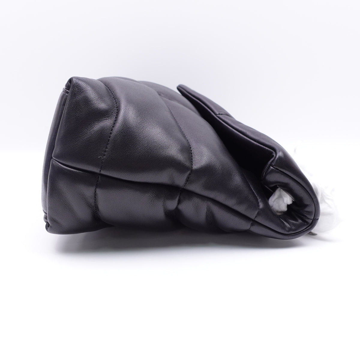 Pre-Owned Saint Laurent Puffer Black Lambskin Leather Shoulder Bag T10416791