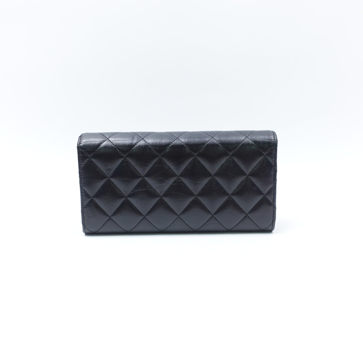 Pre-Owned Chanel 2.55 Black Calfskin Leather Wallet T10418396