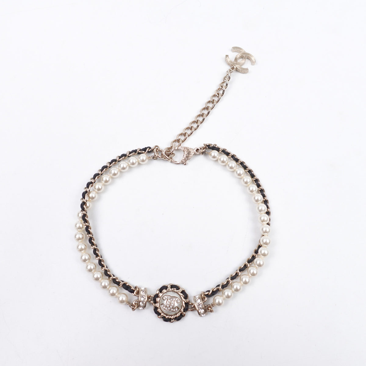 Pre-Owned Chanel Gold&Black Pearl Necklace T10417881