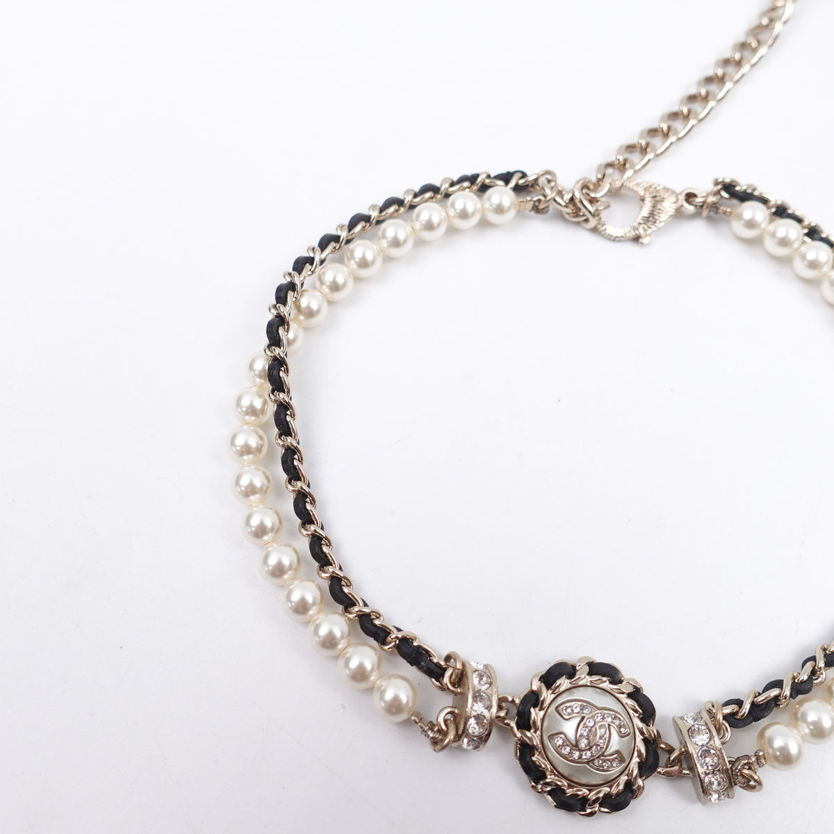 Pre-Owned Chanel Gold&Black Pearl Necklace T10417881