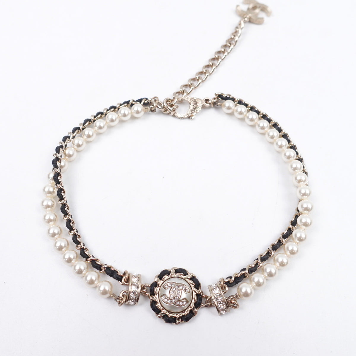 Pre-Owned Chanel Gold&Black Pearl Necklace T10417881
