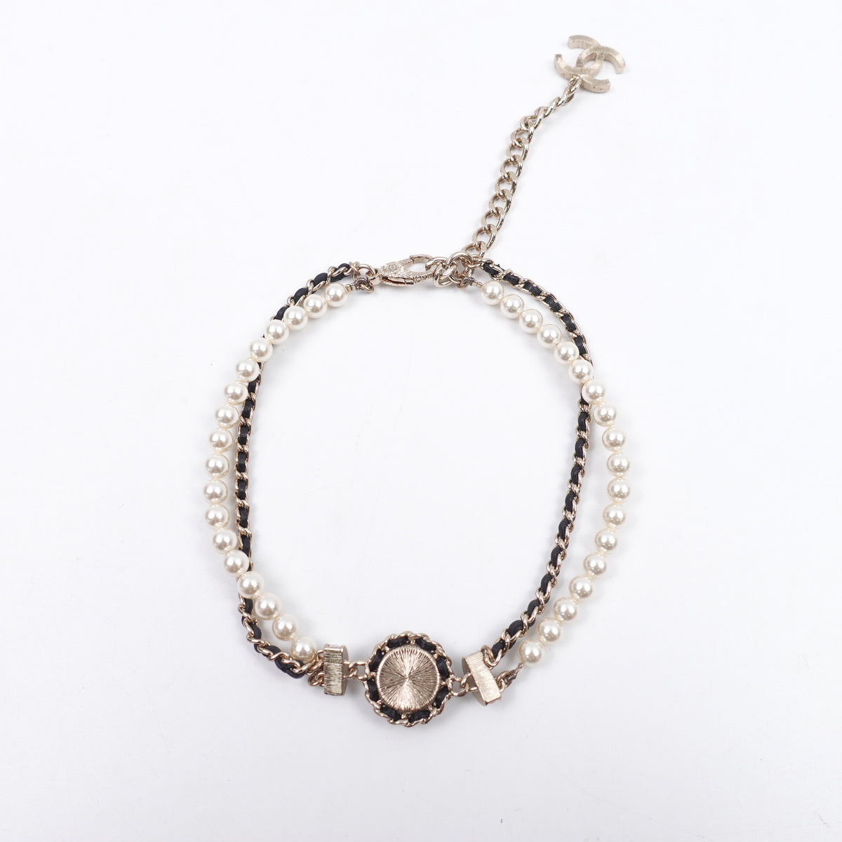 Pre-Owned Chanel Gold&Black Pearl Necklace T10417881
