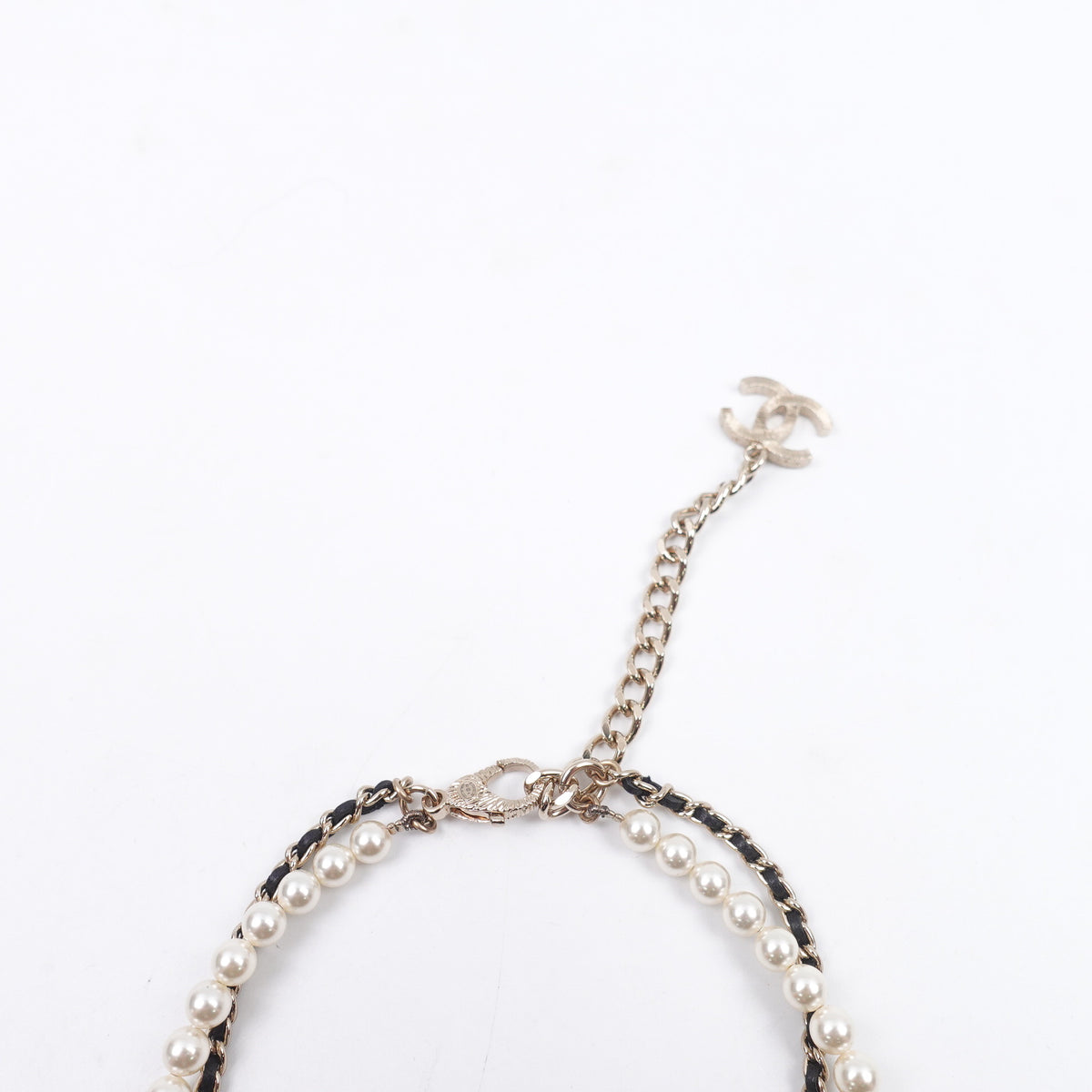 Pre-Owned Chanel Gold&Black Pearl Necklace T10417881