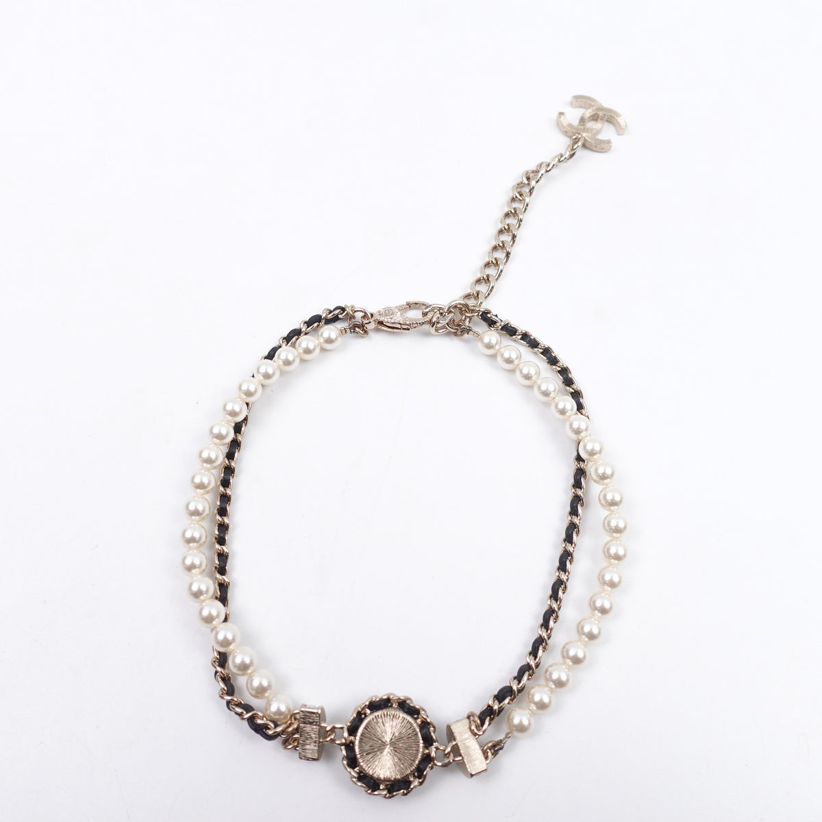 Pre-Owned Chanel Gold&Black Pearl Necklace T10417881