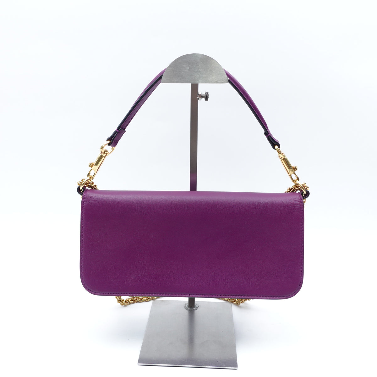 Pre-Owned Valentino Garavani Locò Purple Calfskin Shoulder Bag T10420647