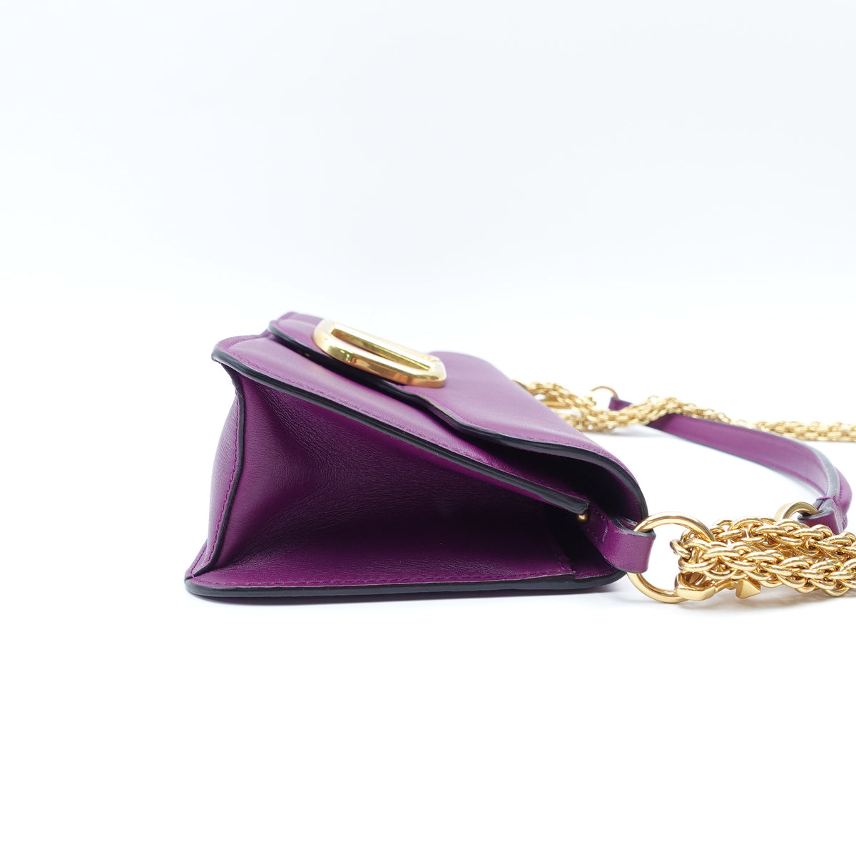 Pre-Owned Valentino Garavani Locò Purple Calfskin Shoulder Bag T10420647