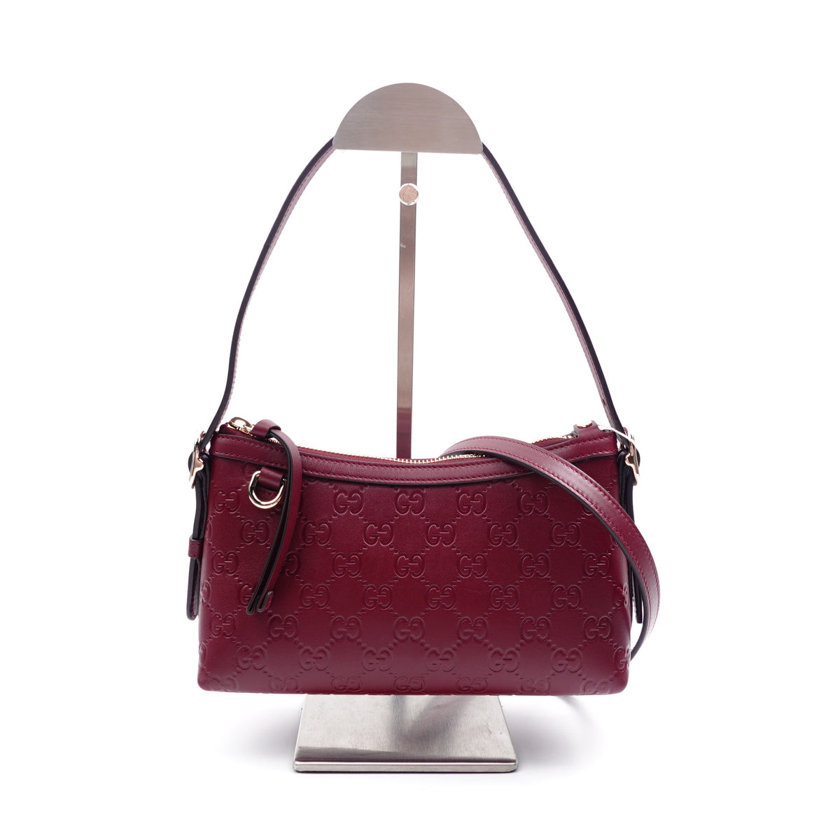 Pre-Owned Gucci Burgundy Calfskin Leather Shoulder Bag T10421970