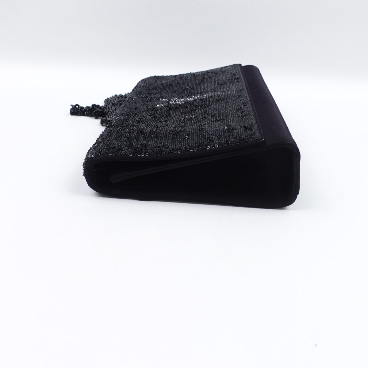 Pre-Owned Saint Laurent Kate Black Sequin Shoulder Bag T10422966