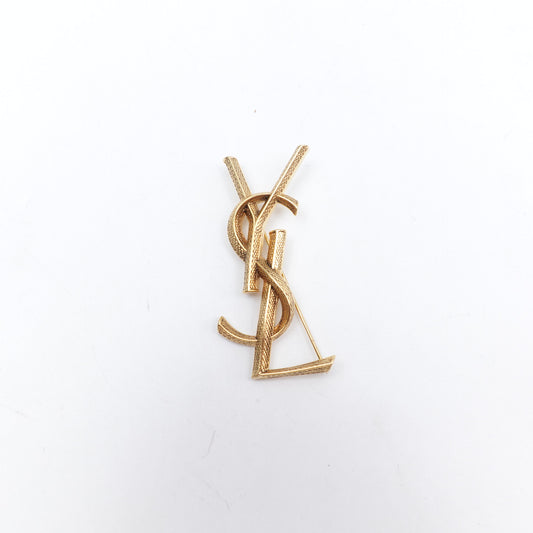 Pre-Owned Saint Laurent Gold Metal Brooch T10424887