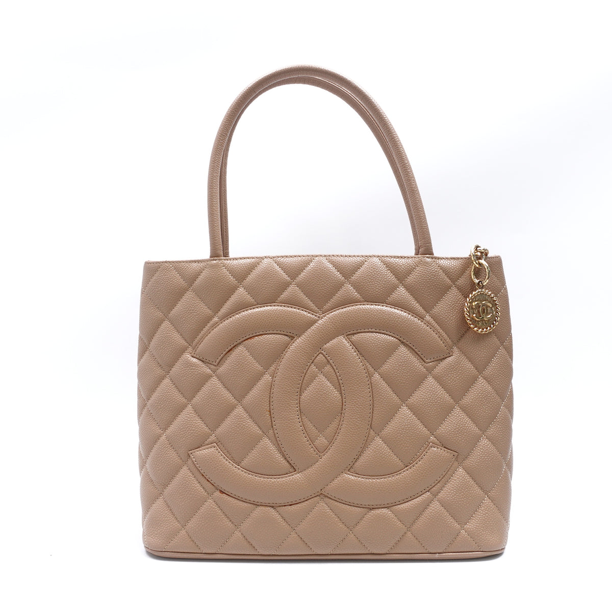 Pre-Owned Chanel Hilton Khaki Caviar Tote Bag T10425872