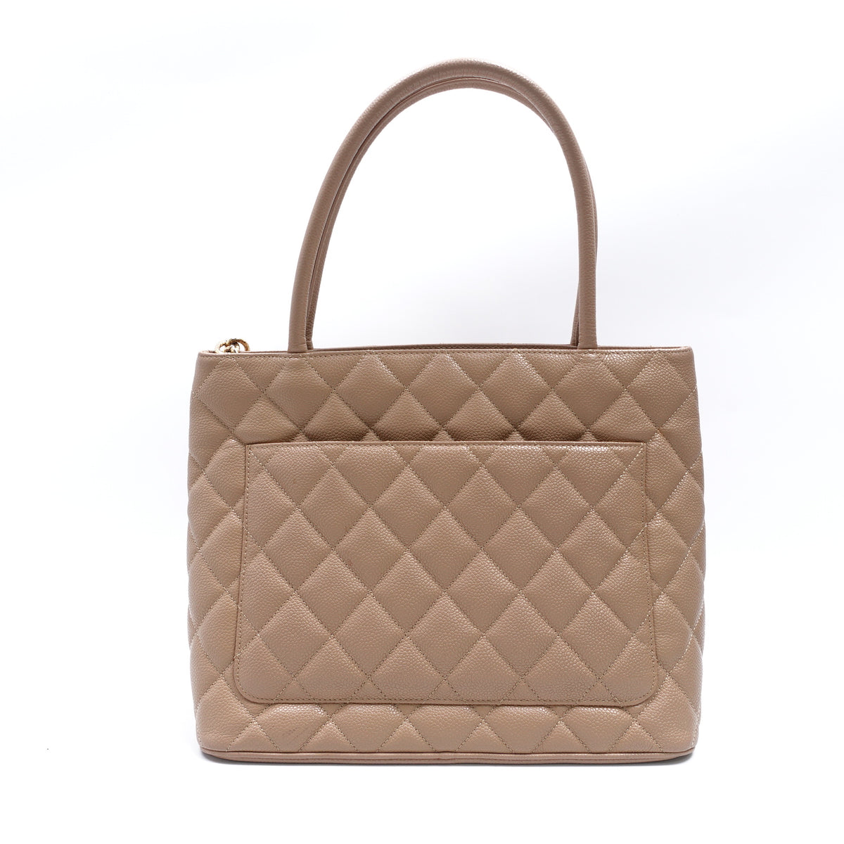 Pre-Owned Chanel Hilton Khaki Caviar Tote Bag T10425872