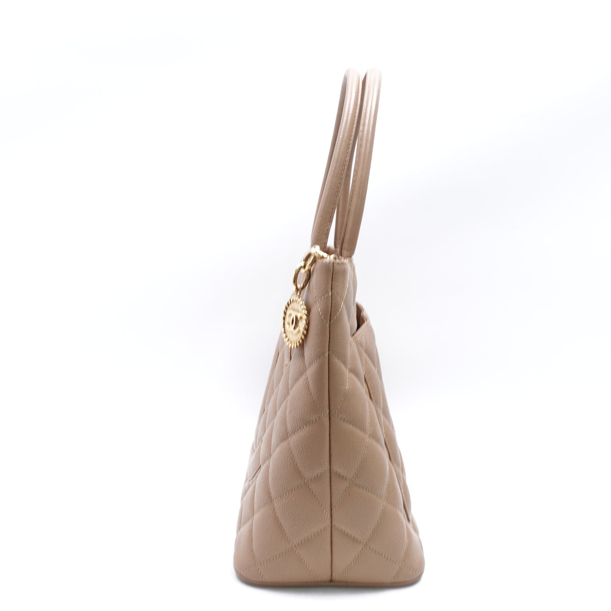 Pre-Owned Chanel Hilton Khaki Caviar Tote Bag T10425872