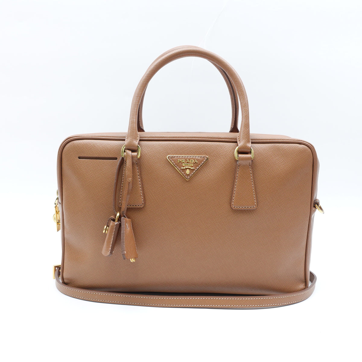 Pre-Owned Prada Brown Saffiano Shoulder Bag T10424867