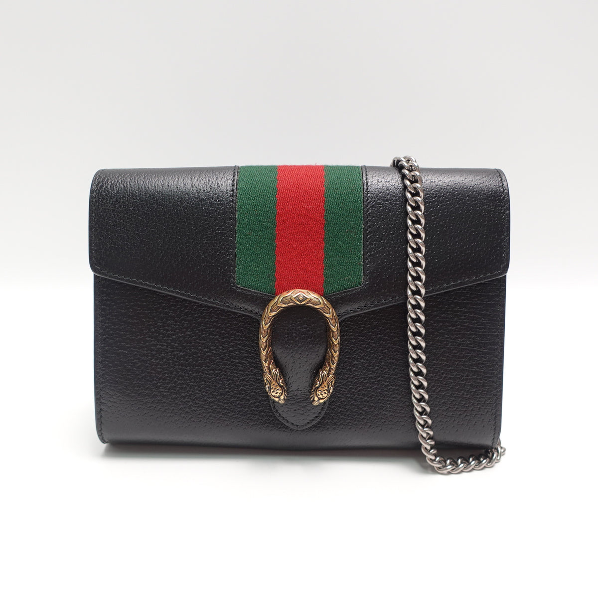 Pre-Owned Gucci Dionysus WOC Black Cafskin Leather Shoulder Bag T10429903