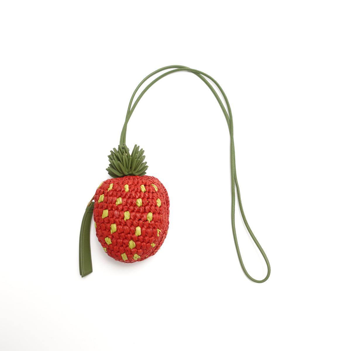 Pre-Owned Loewe Green&Red Raffia Coin Purse T10430975