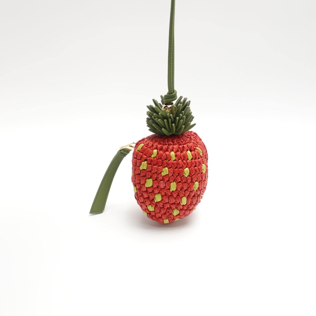 Pre-Owned Loewe Green&Red Raffia Coin Purse T10430975