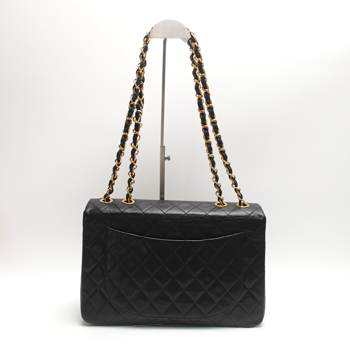 Pre-Owned Chanel Black Calfskin Leather Shoulder Bag T10433345