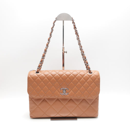 Chanel In The Business Brown Calfskin Leather Shoulder Bag T10430387