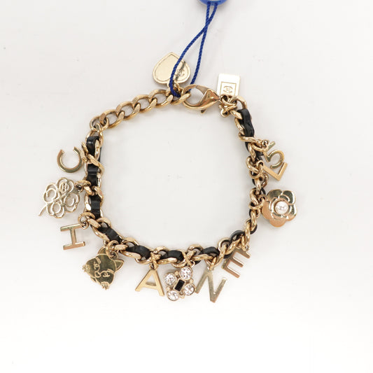Pre-Owned CHANEL Gold&Black Metal Bracelet T10432495