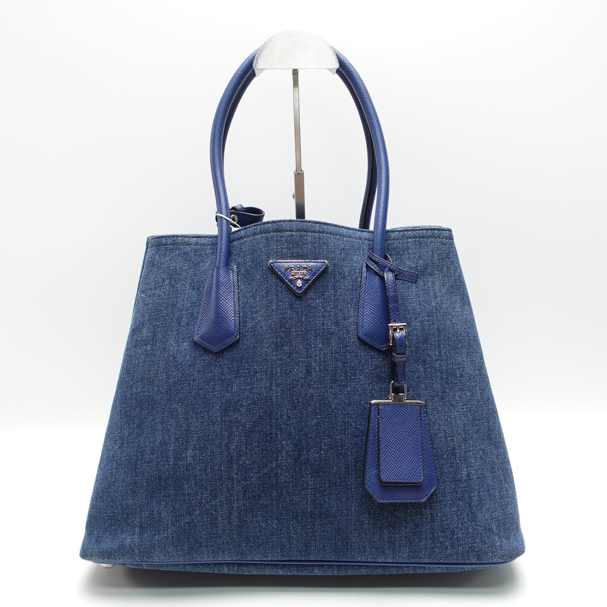 Pre-Owned Prada Double Blue Denim Tote Bag T10436525