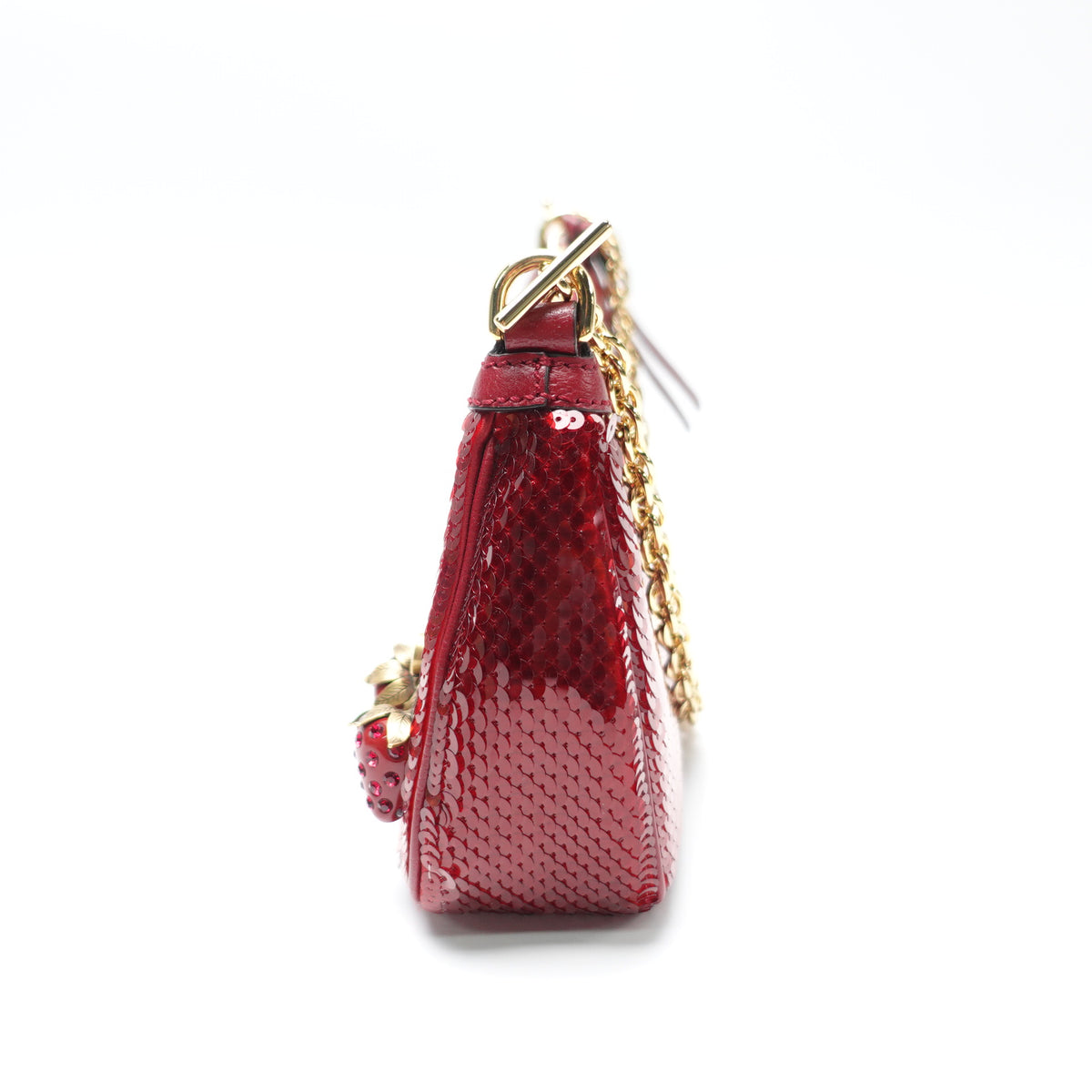 Pre-Owned Gucci Ophidia Small Red Sequin&Calfskin Shoulder Bag T10436961