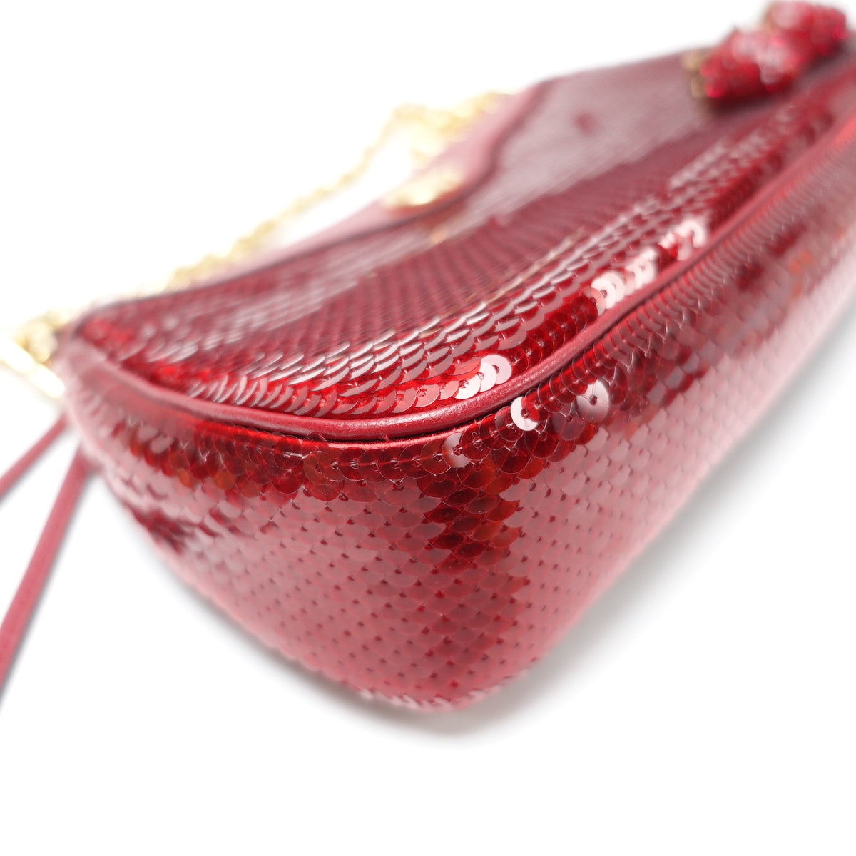 Pre-Owned Gucci Ophidia Small Red Sequin&Calfskin Shoulder Bag T10436961