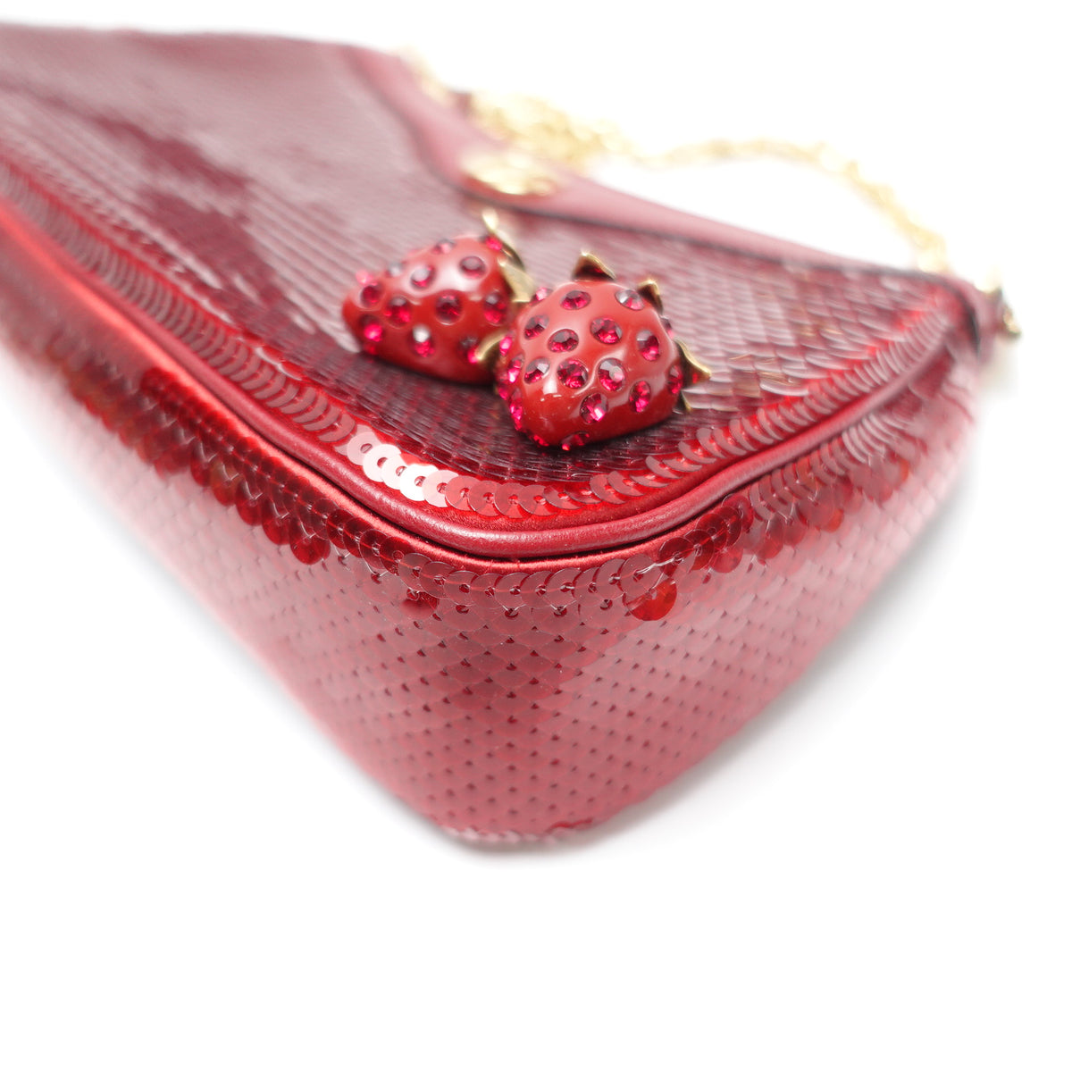 Pre-Owned Gucci Ophidia Small Red Sequin&Calfskin Shoulder Bag T10436961