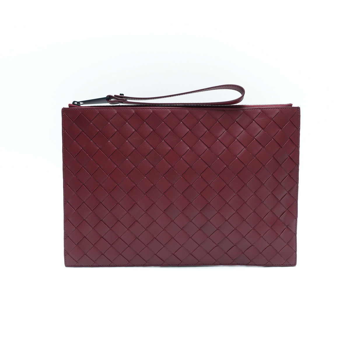 Pre-Owned Bottega Veneta Burgundy Leather Clutch T10436247