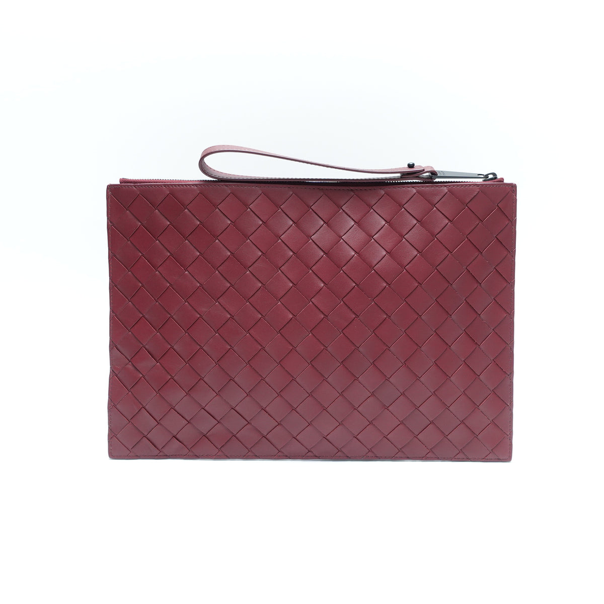 Pre-Owned Bottega Veneta Burgundy Leather Clutch T10436247