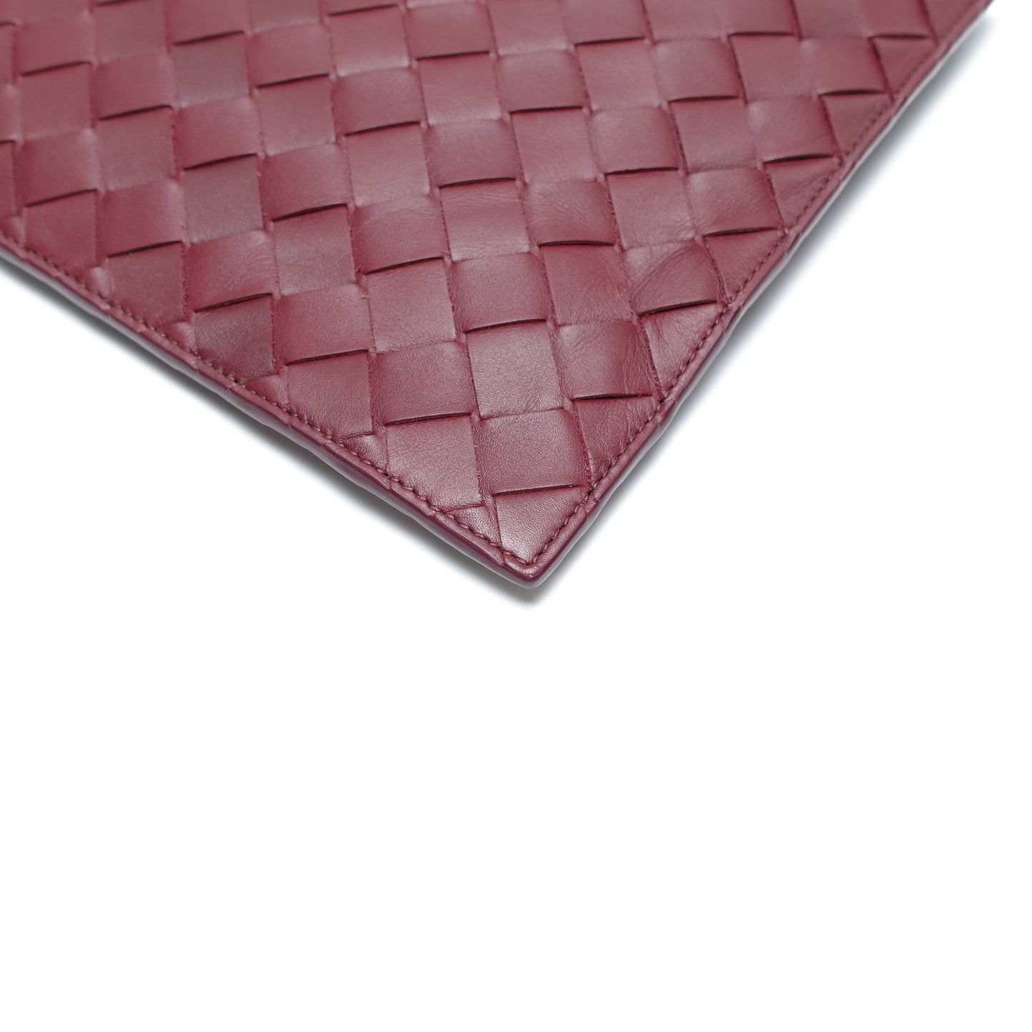 Pre-Owned Bottega Veneta Burgundy Leather Clutch T10436247
