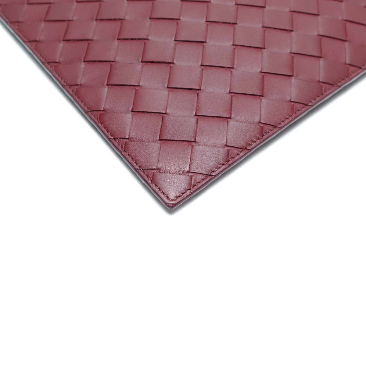 Pre-Owned Bottega Veneta Burgundy Leather Clutch T10436247