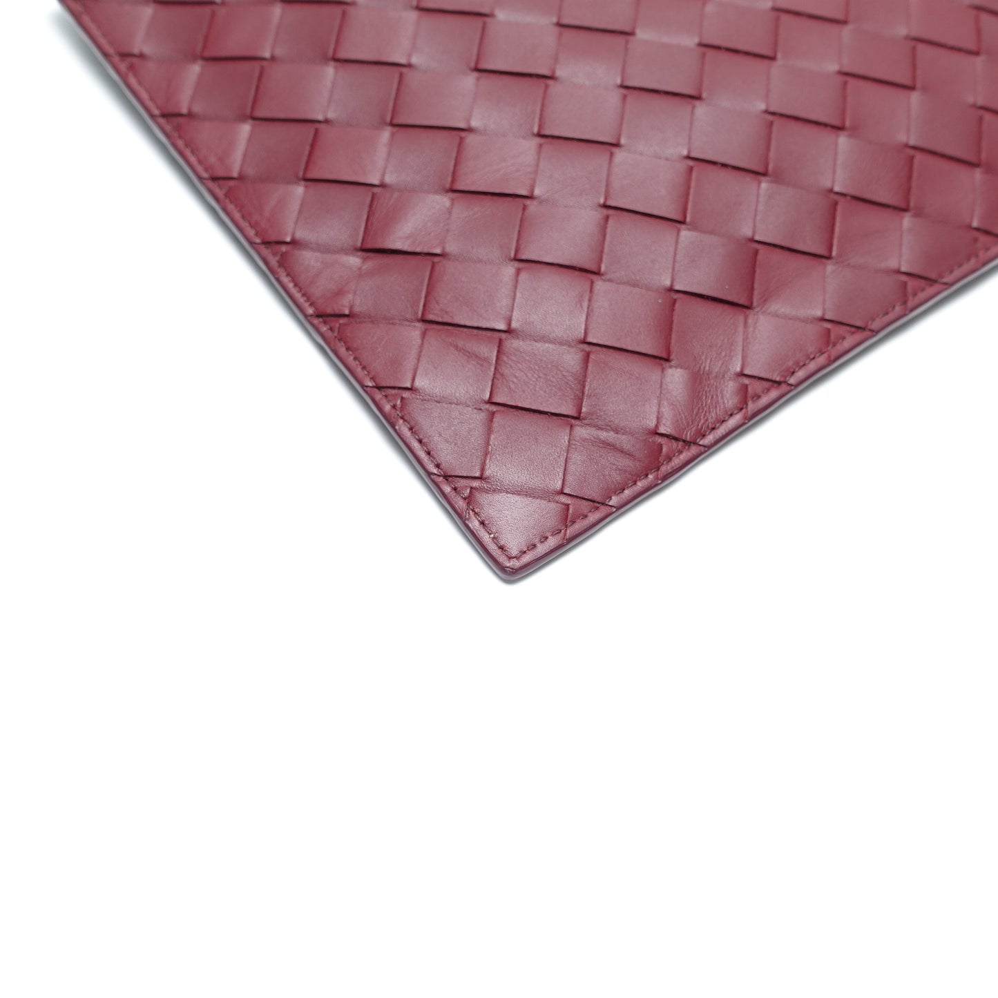 Pre-Owned Bottega Veneta Burgundy Leather Clutch T10436247