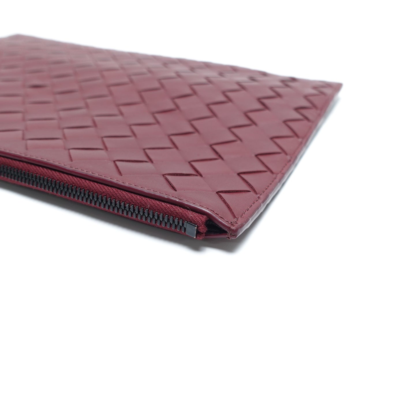 Pre-Owned Bottega Veneta Burgundy Leather Clutch T10436247