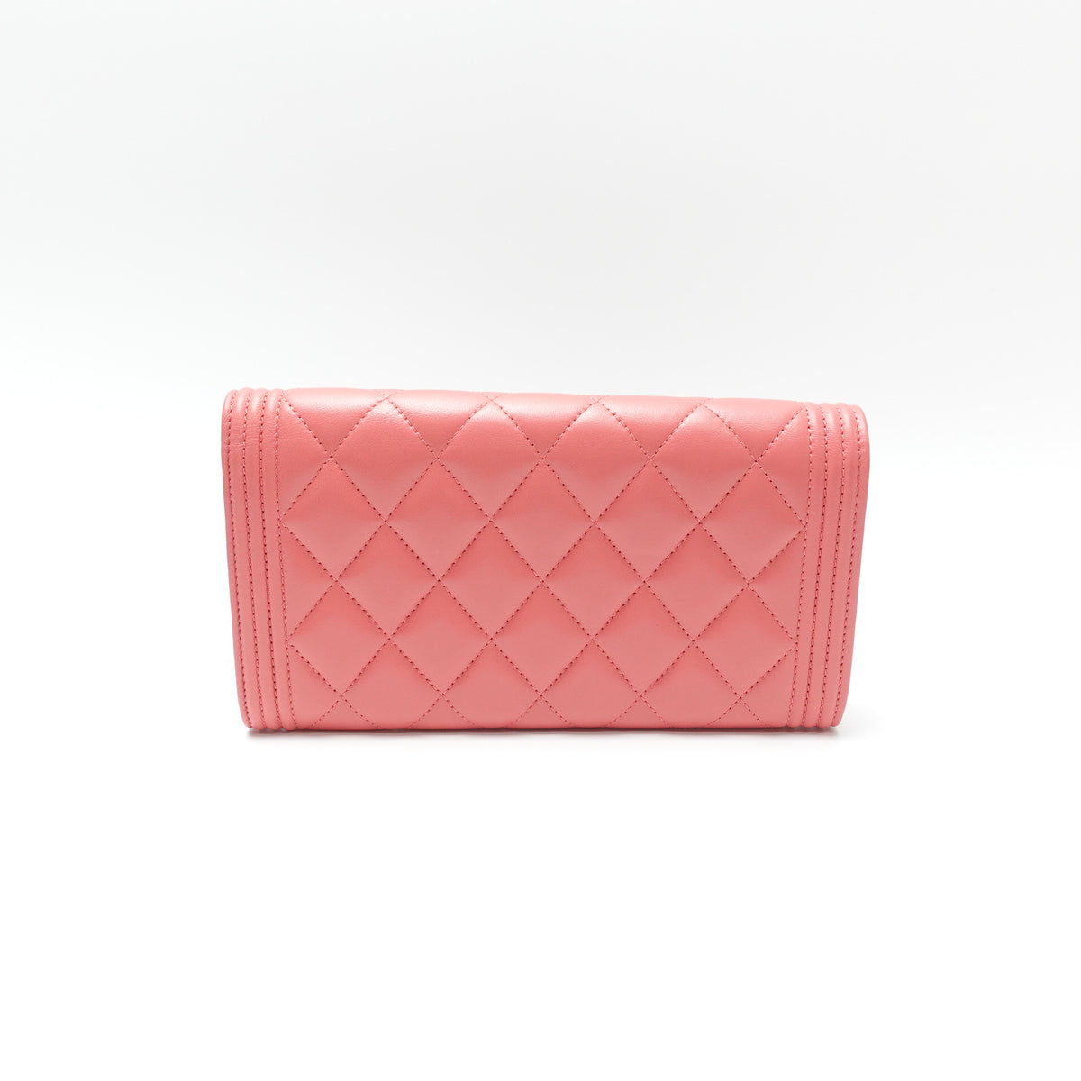 Pre-Owned Chanel Leboy Nude Pink Lambskin Leather Wallet T10437691