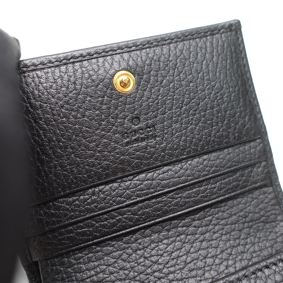 Pre-Owned Gucci GG Marmont Black Calfskin Wallet T10437874