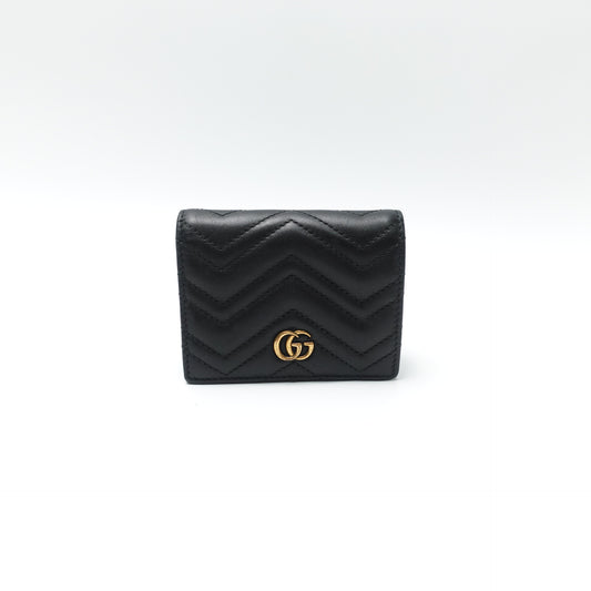 Pre-Owned Gucci GG Marmont Black Calfskin Leather Wallet T10438667
