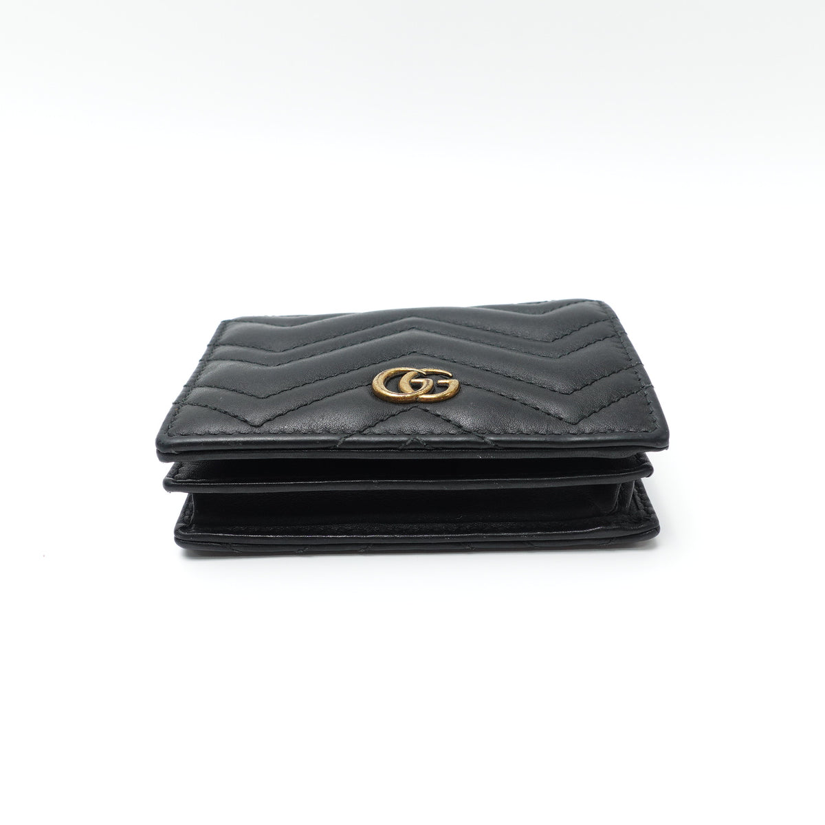 Pre-Owned Gucci GG Marmont Black Calfskin Leather Wallet T10438667