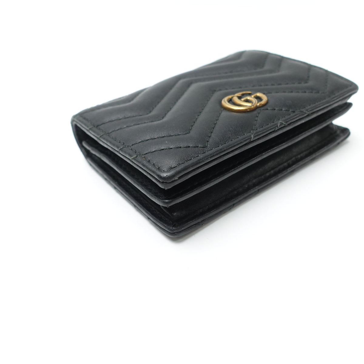 Pre-Owned Gucci GG Marmont Black Calfskin Leather Wallet T10438667