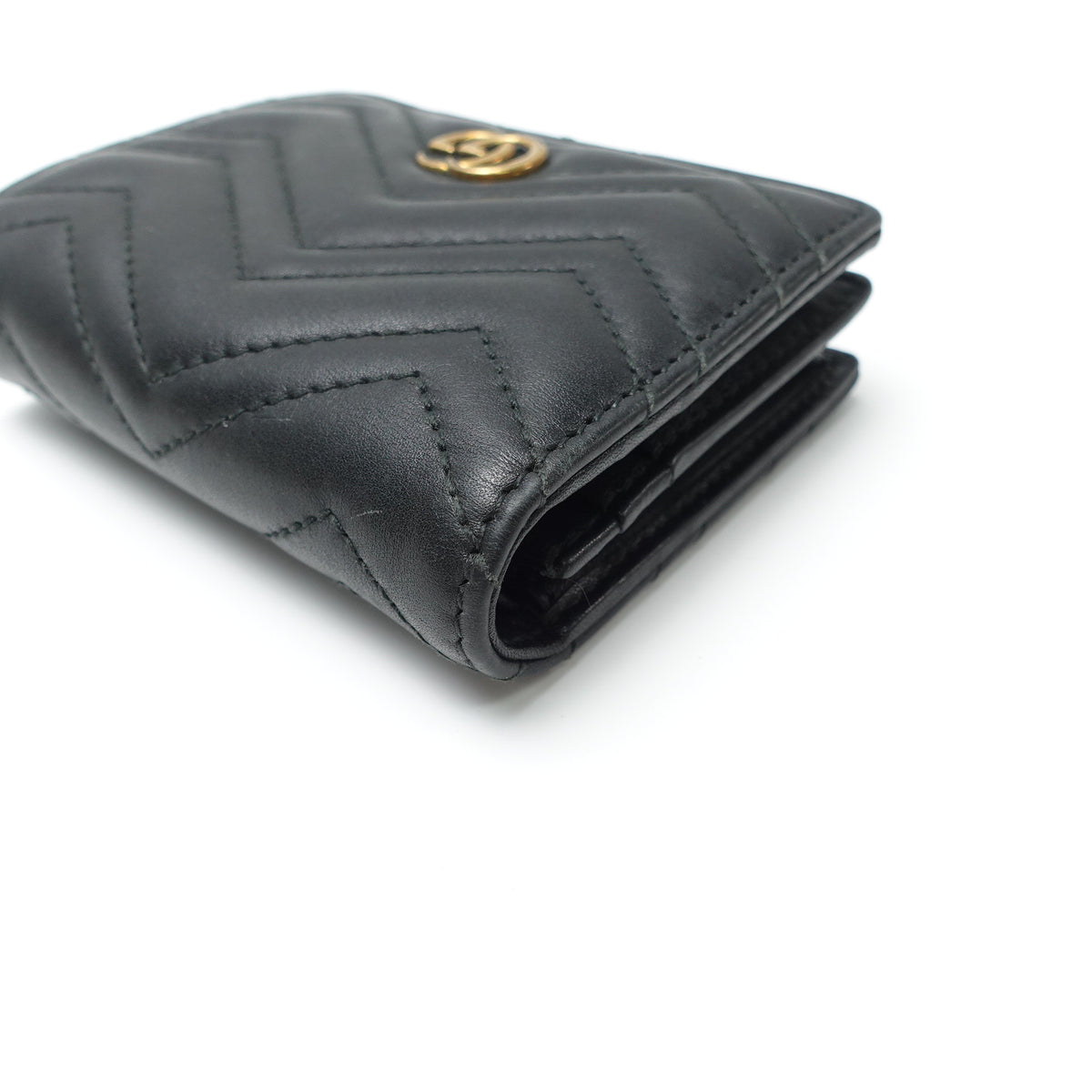 Pre-Owned Gucci GG Marmont Black Calfskin Leather Wallet T10438667