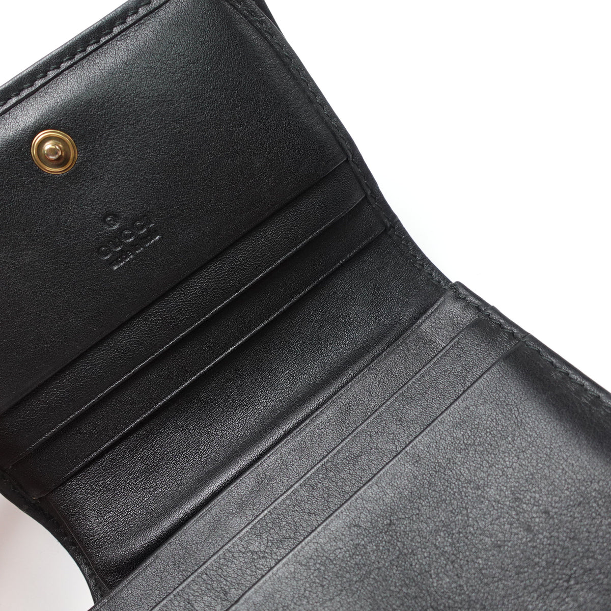 Pre-Owned Gucci GG Marmont Black Calfskin Leather Wallet T10438667