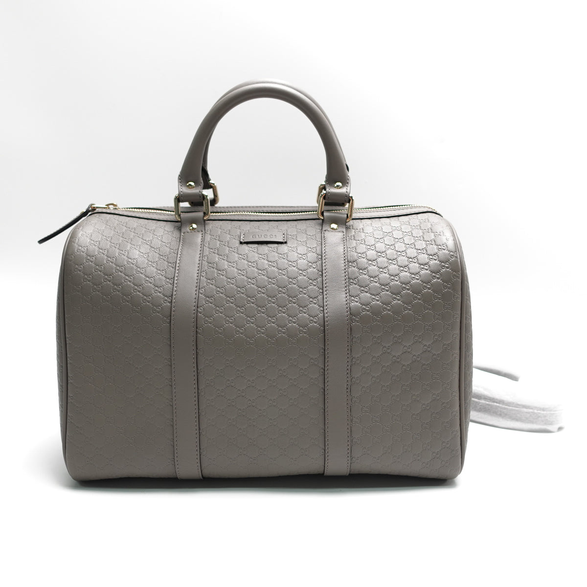 Pre-Owned Gucci Boston Gray Calfskin Leather Shoulder Bag T10439577