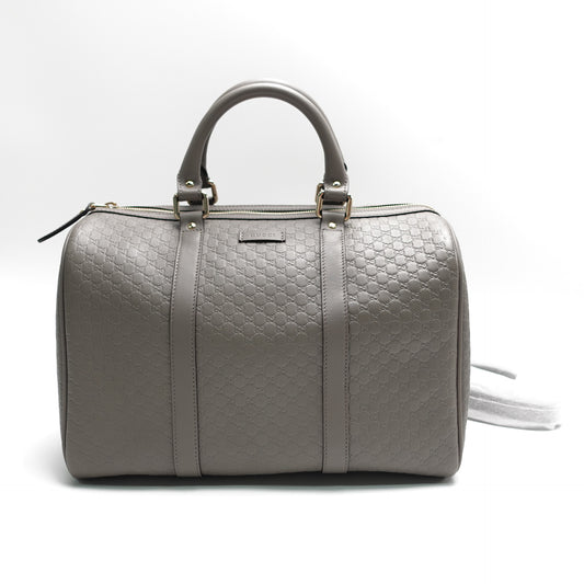 Pre-Owned Gucci Boston Gray Calfskin Leather Shoulder Bag T10439577