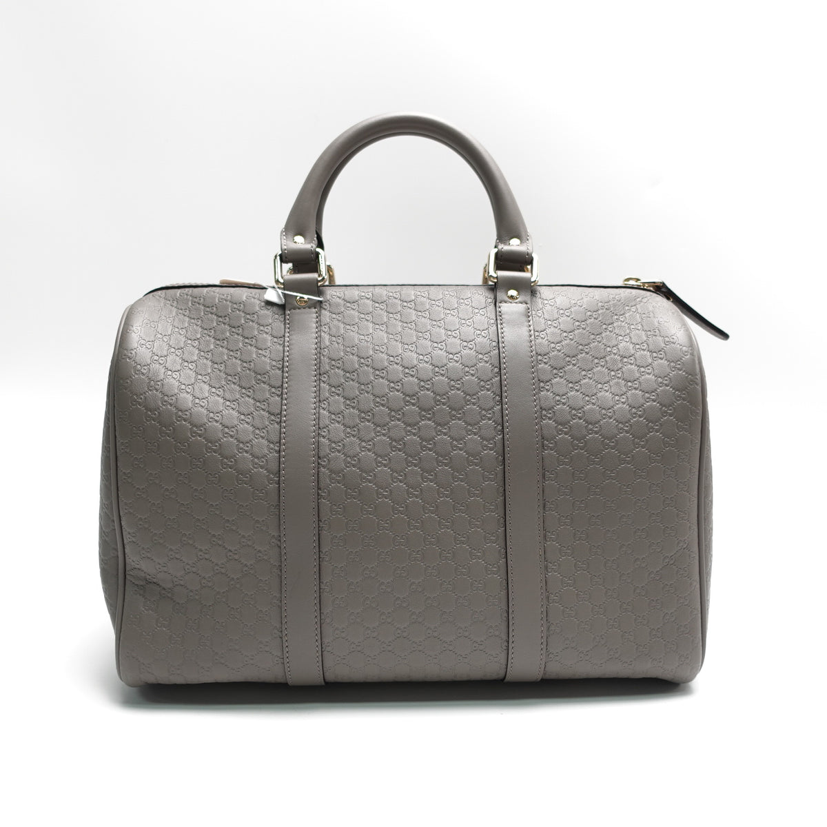 Pre-Owned Gucci Boston Gray Calfskin Leather Shoulder Bag T10439577