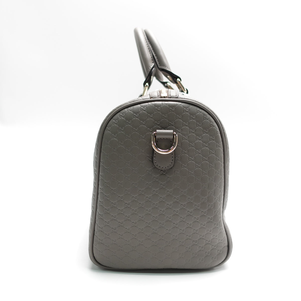 Pre-Owned Gucci Boston Gray Calfskin Leather Shoulder Bag T10439577