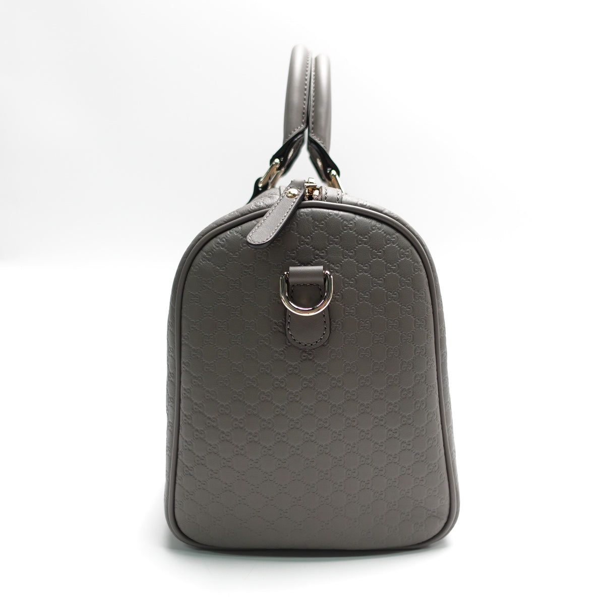 Pre-Owned Gucci Boston Gray Calfskin Leather Shoulder Bag T10439577