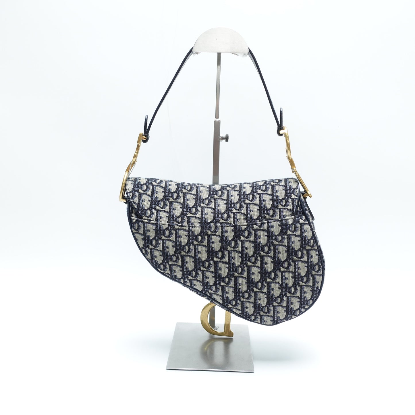 Pre-Owned Dior Saddle Blue Obique Canvas Shoulder Bag T10439073