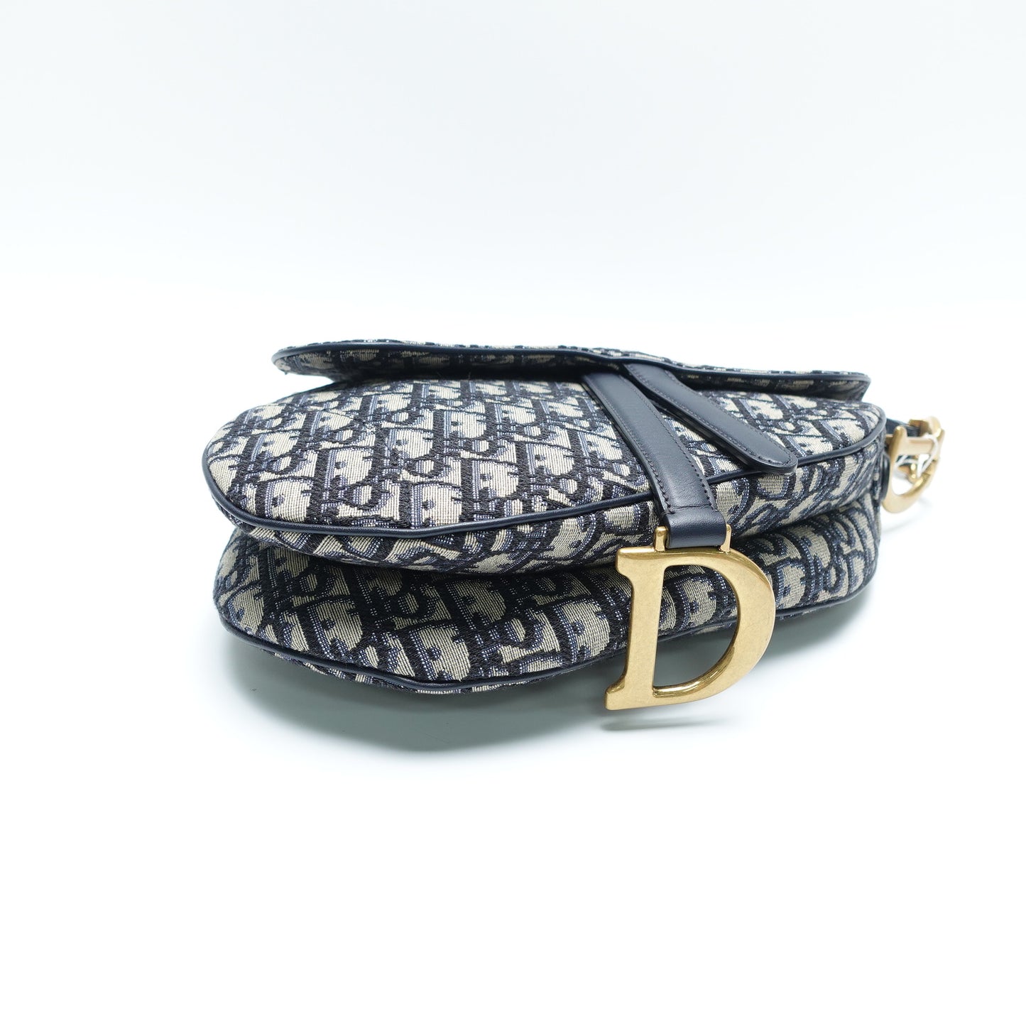 Pre-Owned Dior Saddle Blue Obique Canvas Shoulder Bag T10439073