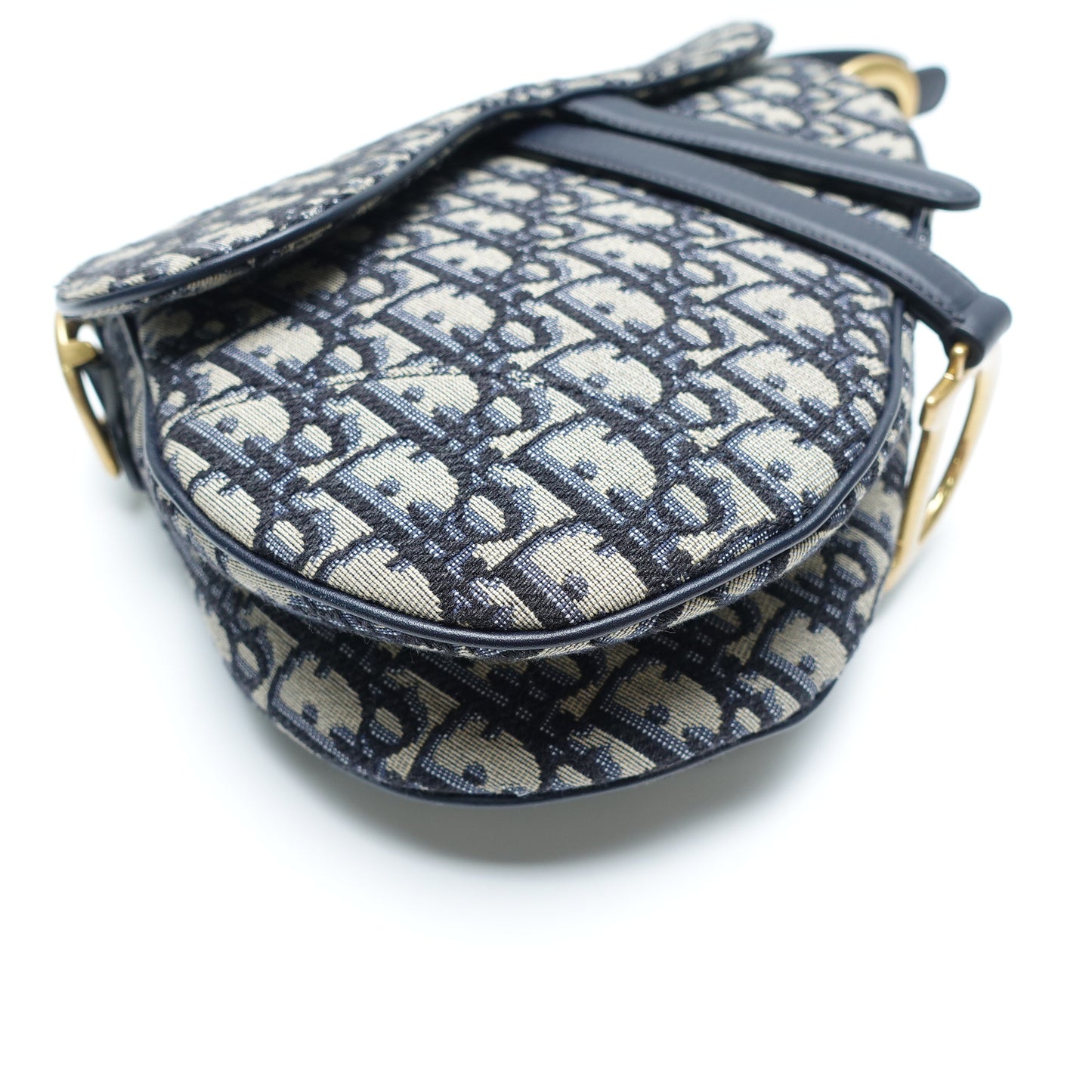 Pre-Owned Dior Saddle Blue Obique Canvas Shoulder Bag T10439073